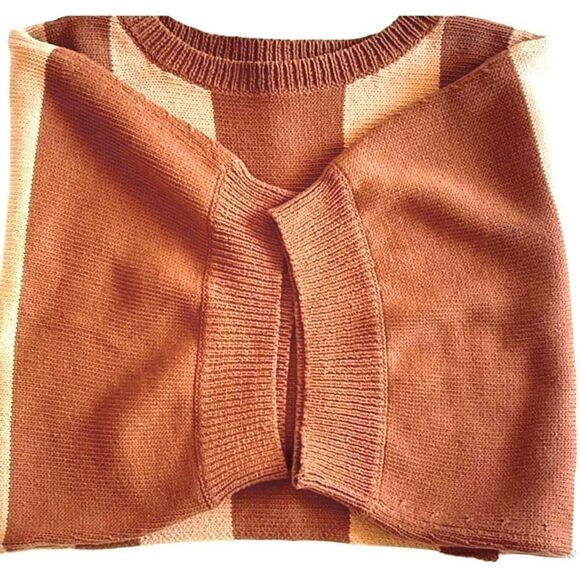 Trina Turk Horizon Bold Stripe Boatneck Dolman Sleeve Ribbed Trim Sweater - Picture 14 of 16